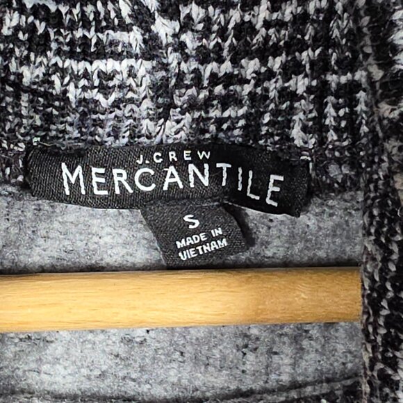 J Crew Sweater Womens Small Glen Plaid Funnel Neck Cowl Regular Fit Cozy Fleece - Picture 9 of 12